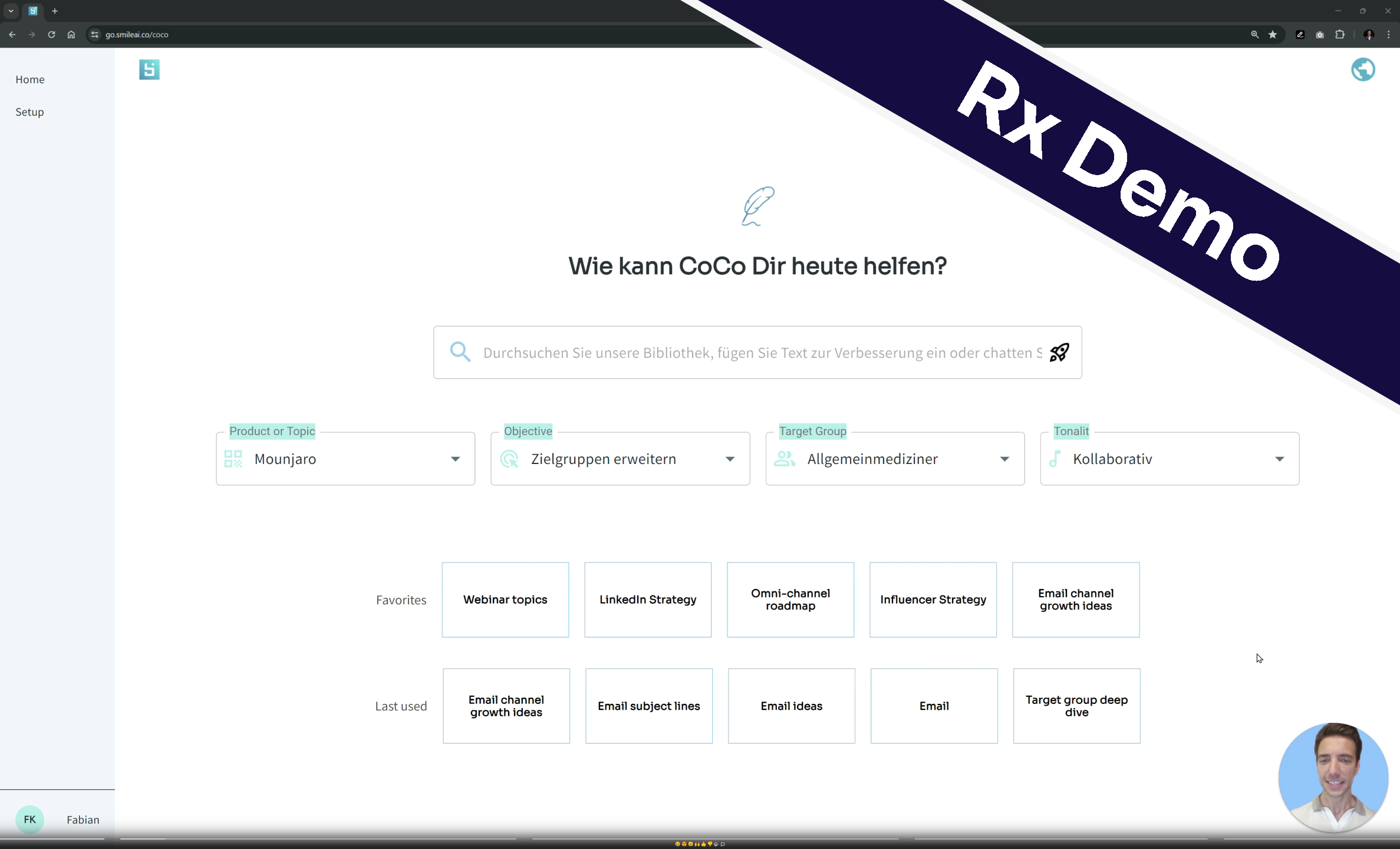 Screenshot Coco Rx Demo
